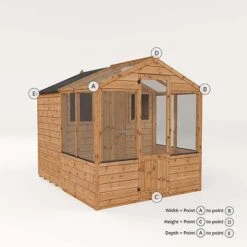 Waltons 8 X 6 Wooden Greenhouse And Garden Shiplap Storage Shed Combi 26 Waltons 8 X 6 Wooden Greenhouse And Garden Shiplap Storage Shed Combi -Plants Sales Store 004 001 0024