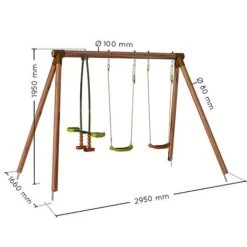 Soulet Pacco Wooden Swing Set -Plants Sales Store 004494 VISUEL DIM PRODUIT