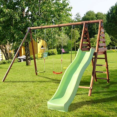Soulet Violette Wooden Swing Set With Slide 3 Soulet Violette Wooden Swing Set With Slide