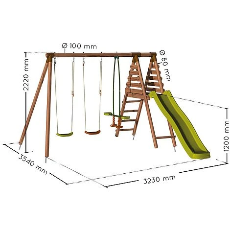 Soulet Violette Wooden Swing Set With Slide 6 Soulet Violette Wooden Swing Set With Slide - Image 4