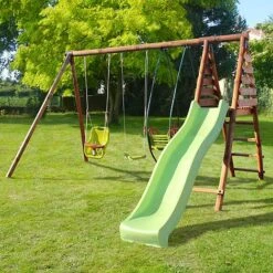 Soulet Colza Wooden Swing Set With Slide