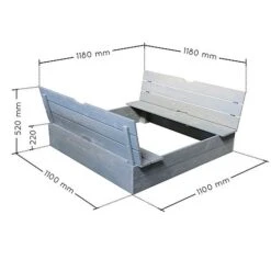 Soulet Sandpit With Folding Benches 120 X 120cm 15 Soulet Sandpit With Folding Benches 120 X 120cm -Plants Sales Store 004527 VISUEL DIM PRODUIT