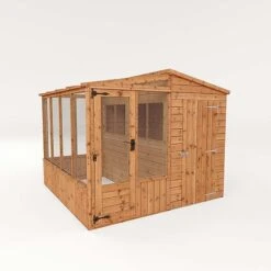 Waltons 8 X 8 Wooden Shiplap Tongue And Groove Greenhouse And Combi Garden Storage Shed -Plants Sales Store 005 00012013