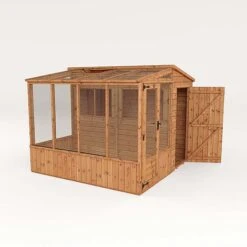 Waltons 8 X 8 Wooden Shiplap Tongue And Groove Greenhouse And Combi Garden Storage Shed -Plants Sales Store 005 0001209