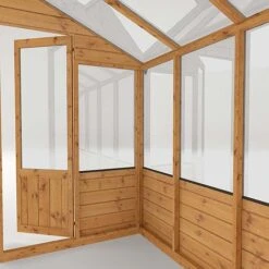 Waltons 8 X 4 Traditional Lean To Wooden Shiplap Tongue And Groove Greenhouse -Plants Sales Store 04GREENLEAN0804 V220Detail20002