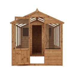 Waltons 12' X 6' Apex Greenhouse With Shed Extension -Plants Sales Store 1220x20620Shiplap20Combi20Greenhouse20and20Wooden20Storage20Shed20Front20Doors20Open 2
