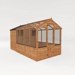 Waltons 12' X 6' Apex Greenhouse With Shed Extension -Plants Sales Store 1220x20620Shiplap20Combi20Greenhouse20and20Wooden20Storage20Shed20Perspective