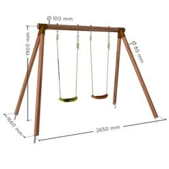 Soulet Alizee Double Wooden Swing Set -Plants Sales Store 215176 VISUELS DIM PRODUIT