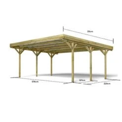 Cerland Jean Double Wooden Carport 6 X 5m -Plants Sales Store 4920