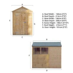 Waltons 7' X 5' Outdoor Tongue & Groove Repositionable Garden Shiplap Storage Shed 18 Waltons 7' X 5' Outdoor Tongue & Groove Repositionable Garden Shiplap Storage Shed -Plants Sales Store 7x5 Shiplap Apex Modular Spec Drawing 300dpi 01