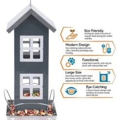 Idooka Fun House Design Bird Feeder - Feeding Station For Seeds -Plants Sales Store BIRDFEEDER.KeyFeatures