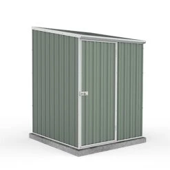 Absco Space Saver 5' X 5' Pent Roof Outdoor Metal Garden Storage Shed - 4 Colours Available -Plants Sales Store ESDXL20MET105 White Background 01