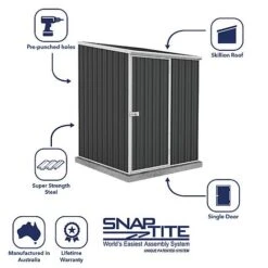 Absco Space Saver 5' X 5' Pent Roof Outdoor Metal Garden Storage Shed - 4 Colours Available -Plants Sales Store ESDXL20MET107 9