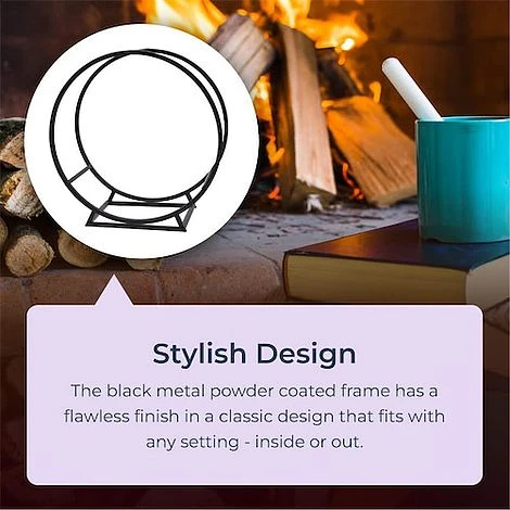 Idooka Round Indoor Contemporary Log Storage Raised Metal Design Log Holder 6 Idooka Round Indoor Contemporary Log Storage Raised Metal Design Log Holder - Image 4