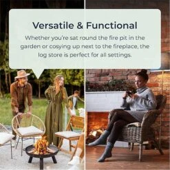 Idooka Round Indoor Contemporary Log Storage Raised Metal Design Log Holder 12 Idooka Round Indoor Contemporary Log Storage Raised Metal Design Log Holder -Plants Sales Store FB8000090.Functional