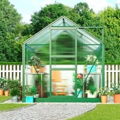 Garden Grow Traditional Greenhouse 6.2 X 6.2 X 6.6ft - Green -Plants Sales Store G0467 6