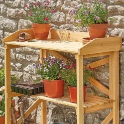 Garden Grow Wooden Two-Tier Potting Bench