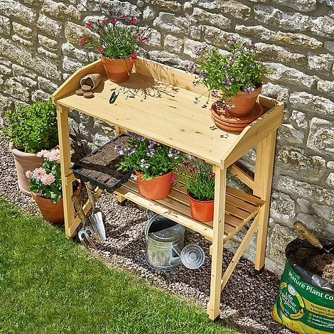 Garden Grow Wooden Two-Tier Potting Bench 4 Garden Grow Wooden Two-Tier Potting Bench - Image 2
