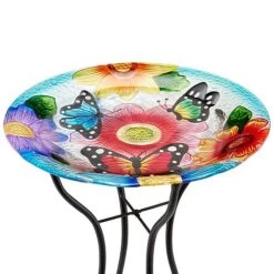 Garden Gear 18-Inch Glass Birdbath With Stand 18 Garden Gear 18-Inch Glass Birdbath With Stand -Plants Sales Store G4507 CO 2