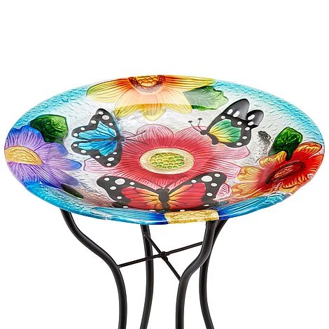 Garden Gear 18-Inch Glass Birdbath With Stand 7 Garden Gear 18-Inch Glass Birdbath With Stand - Image 5