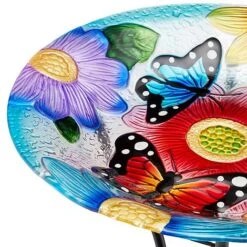 Garden Gear 18-Inch Glass Birdbath With Stand 20 Garden Gear 18-Inch Glass Birdbath With Stand -Plants Sales Store G4507 CO 3