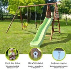 Soulet Colza Wooden Swing Set With Slide -Plants Sales Store Infographics20Images15