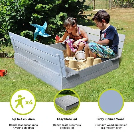 Soulet Sandpit With Folding Benches 120 X 120cm 4 Soulet Sandpit With Folding Benches 120 X 120cm - Image 2