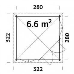 Melanie 6.6m2 Summerhouse 3m X 3m -Plants Sales Store Melanie206.620plan5D1