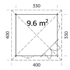 Melanie 9.6m2 Summerhouse 3.5m X 3.5m -Plants Sales Store Melanie209.620plan