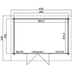 Newark 1 Log Cabin 3.9m X 2.5m -Plants Sales Store Newark20120plan