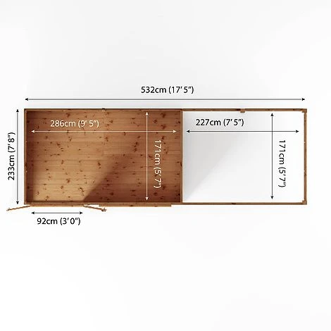 Waltons 18 X 6 Maine Pent Wooden Garden Summerhouse With Patio Area Shiplap Tongue And Groove 14 Waltons 18 X 6 Maine Pent Wooden Garden Summerhouse With Patio Area Shiplap Tongue And Groove - Image 12