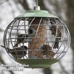 The Nuttery Squirrel-Proof Helix Seed Feeder Celadon Green