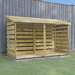Pressure Treated 6' X 3' Log Store -Plants Sales Store SI 001 001 0104 Double Log Store 002