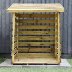 Pressure Treated 3' X 3' Log Store -Plants Sales Store SI 001 001 0106 Single Log Store 0051