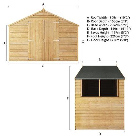 Waltons 5' X 10' Outdoor Wooden Overlap Apex Roof Garden Storage Shed Workshop 14 Waltons 5' X 10' Outdoor Wooden Overlap Apex Roof Garden Storage Shed Workshop - Image 12