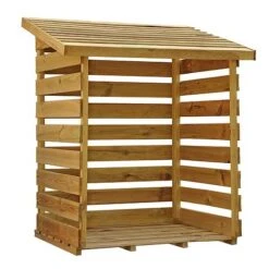 Waltons 3 X 3 Pressure Treated Single Log Storage Shed Unit -Plants Sales Store SI 001 002 0024 Single Log Store 003