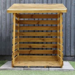 Waltons 3 X 3 Pressure Treated Single Log Storage Shed Unit -Plants Sales Store SI 001 002 0024 Single Log Store 005