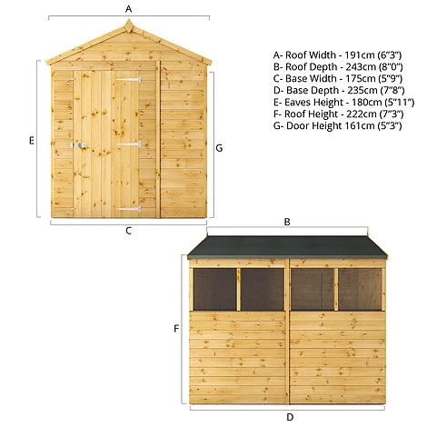 Waltons 8' X 6' Outdoor Tongue & Groove Repositionable Garden Shiplap Storage Shed 14 Waltons 8' X 6' Outdoor Tongue & Groove Repositionable Garden Shiplap Storage Shed - Image 12