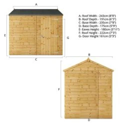Waltons 8' X 6' Outdoor Tongue & Groove Repositionable Garden Windowless Shiplap Storage Shed 22 Waltons 8' X 6' Outdoor Tongue & Groove Repositionable Garden Windowless Shiplap Storage Shed -Plants Sales Store SI 001 003 0164 Spec20Drawing