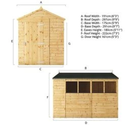 Waltons 10' X 6' Outdoor Tongue & Groove Repositionable Garden Shiplap Storage Shed 24 Waltons 10' X 6' Outdoor Tongue & Groove Repositionable Garden Shiplap Storage Shed -Plants Sales Store SI 001 003 0165 10x620Apex20Spec Drawing