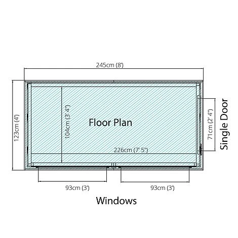 Waltons 8 X 4 Premium Shiplap Tongue And Groove Pent Roof Garden Storage Shed 14 Waltons 8 X 4 Premium Shiplap Tongue And Groove Pent Roof Garden Storage Shed - Image 12