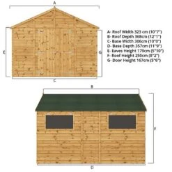 Waltons 12' X 10' Premium Shiplap Apex Workshop -Plants Sales Store SI 001 004 0096 Apex Variant Spec Render