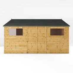 Waltons 14' X 10' Premium Shiplap Apex Roof Garden Workshop Shed -Plants Sales Store SI 001 004 0097 14x10 Premium Shiplap Apex Workshop Left