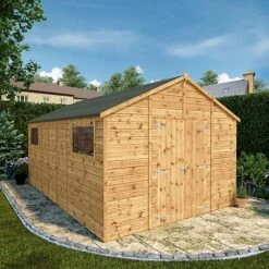 Waltons 16' X 10' Outdoor Premium Shiplap Tongue & Groove Apex Roof Garden Storage Workshop Shed