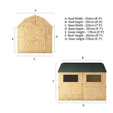 Waltons 10' X 8' Premium Shiplap Tongue And Groove Dutch Barn Garden Workshop Storage Shed 14 Waltons 10' X 8' Premium Shiplap Tongue And Groove Dutch Barn Garden Workshop Storage Shed - Image 12