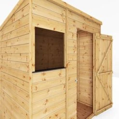 Waltons 6' X 4' Outdoor Tongue & Groove Pent Roof Modular Repositionable Shiplap Garden Storage Shed -Plants Sales Store SI 001 004 0124 6x4 Shiplap Pent Detail002