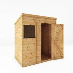 Waltons 6' X 4' Outdoor Tongue & Groove Pent Roof Modular Repositionable Shiplap Garden Storage Shed -Plants Sales Store SI 001 004 0124 6x4 Shiplap Pent MainDO