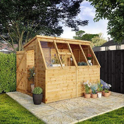 Waltons 8 X 6 Shiplap Single Door Potting Shed Wooden Greenhouse 4 Waltons 8 X 6 Shiplap Single Door Potting Shed Wooden Greenhouse - Image 2