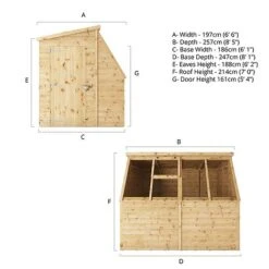 Waltons 8 X 6 Shiplap Single Door Potting Shed Wooden Greenhouse 24 Waltons 8 X 6 Shiplap Single Door Potting Shed Wooden Greenhouse -Plants Sales Store SI 001 004 0126 Spec Drawing