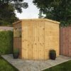 Waltons 7' X 7' Outdoor Shiplap Tongue & Groove Flat Roof Garden Corner Storage Shed -Plants Sales Store SI 001 004 0127 7x7 Shiplap Corner Shed W5 MainDC
